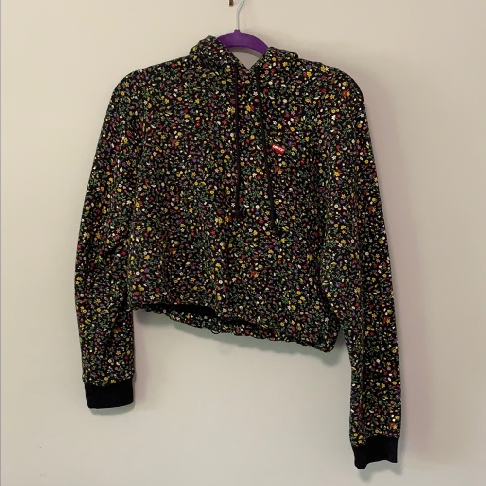 LEVI Floral Cropped Hoodie